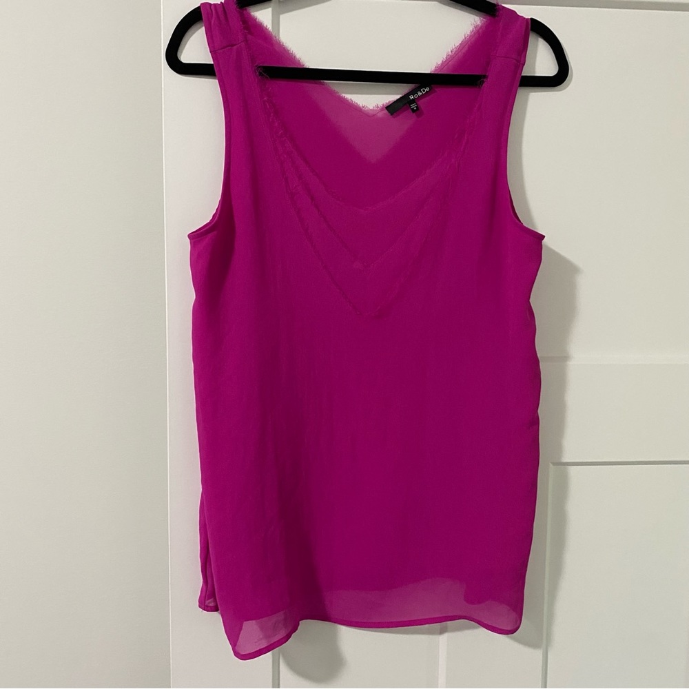 Ro&De - Pink Tank/Sleeveless Blouse - Size Medium